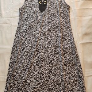 Floral Black and White Dress